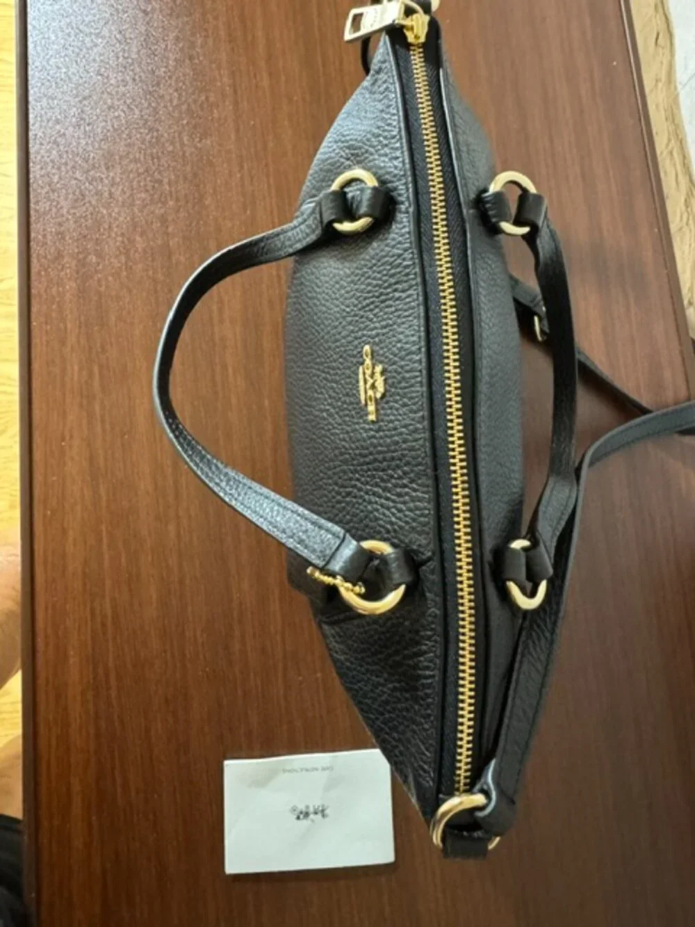Coach Kelsey Satchel Black Pebbled Leather Gold Hardware NWOT Pristine Crossbody